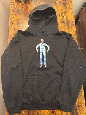 Igor Black Hoodie with Light Blue Figure Graphic